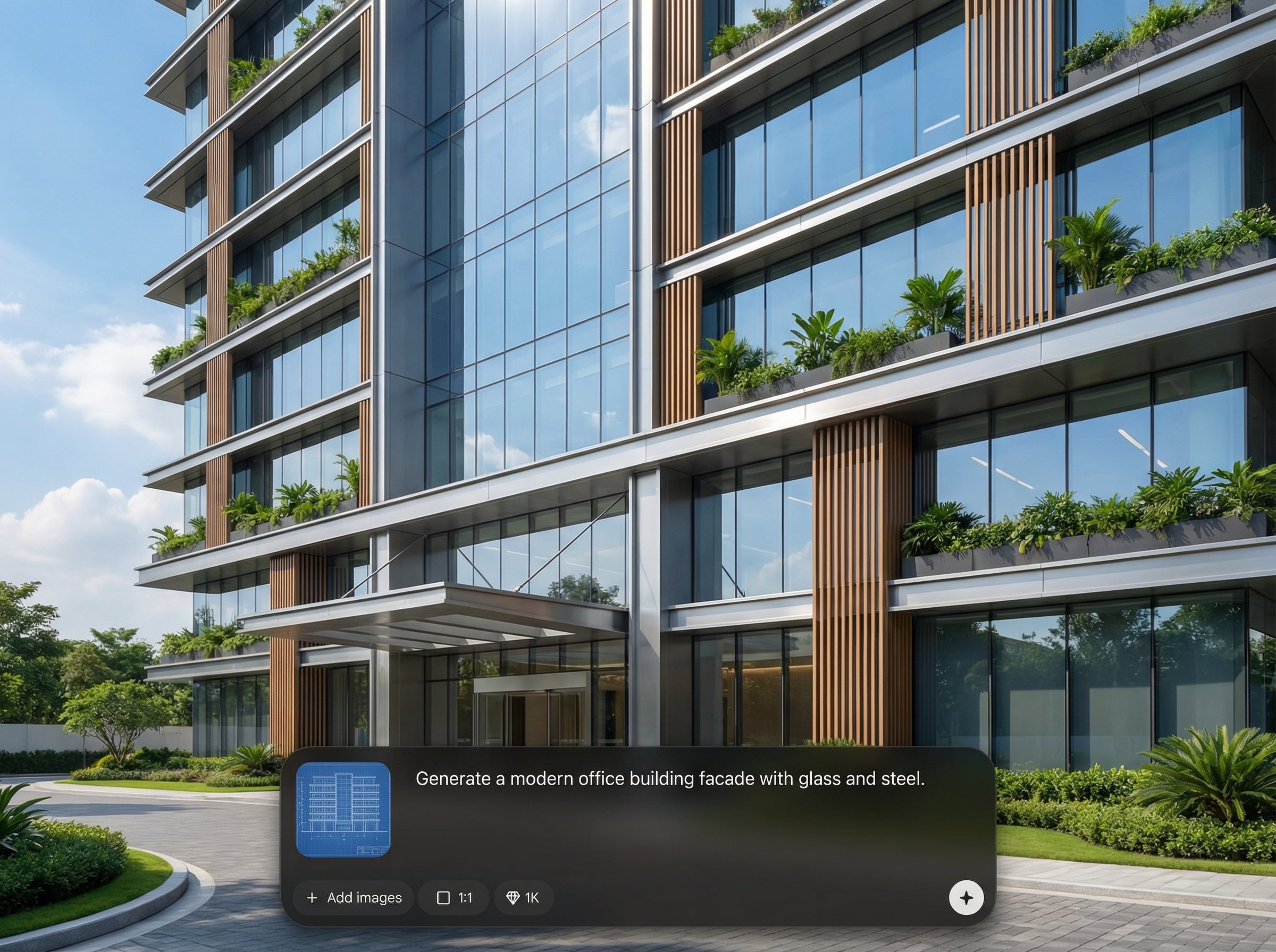 Prompt-to-facade generation