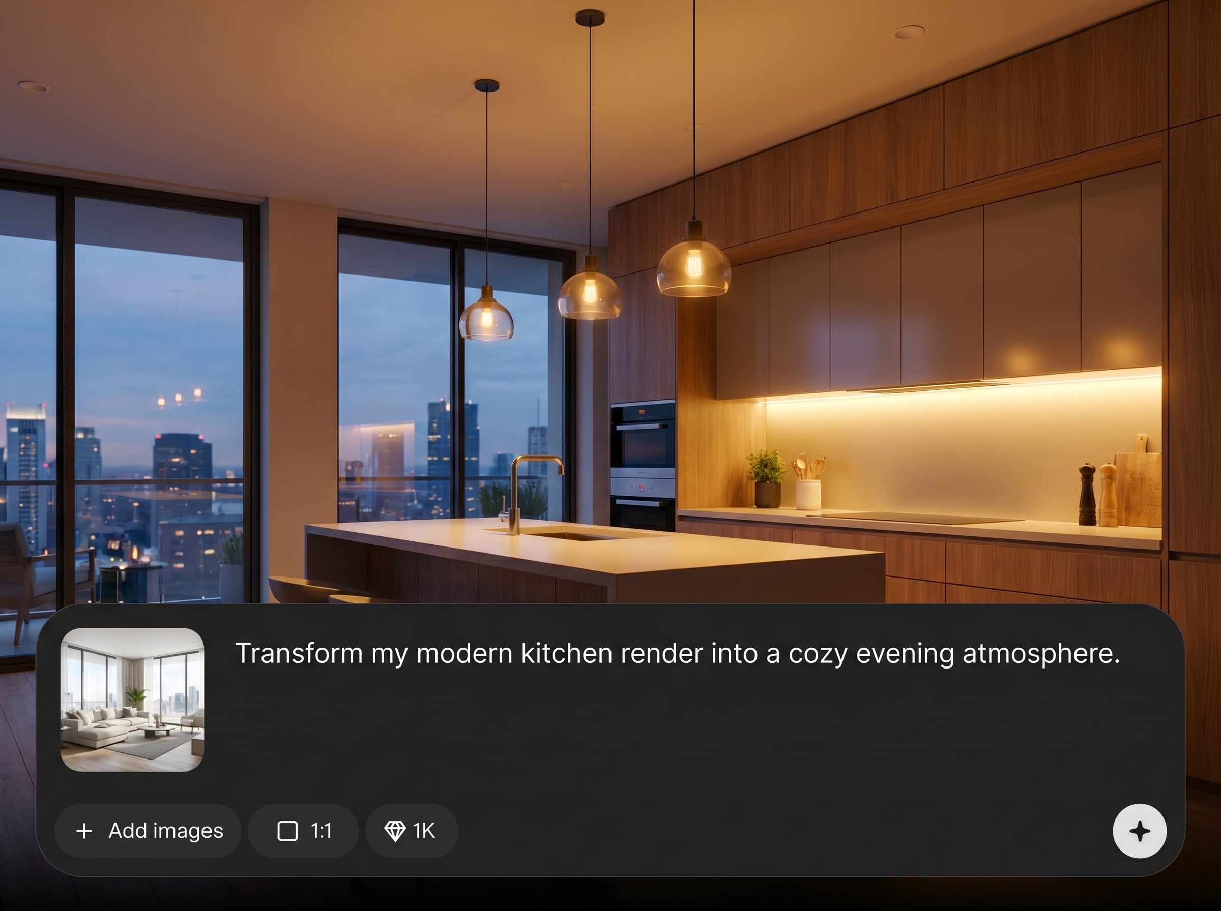 One-click multi-mood relighting