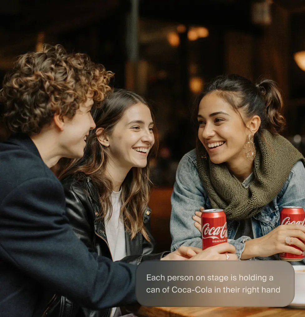 Cafe photo after soda cans have been added to the people at the table